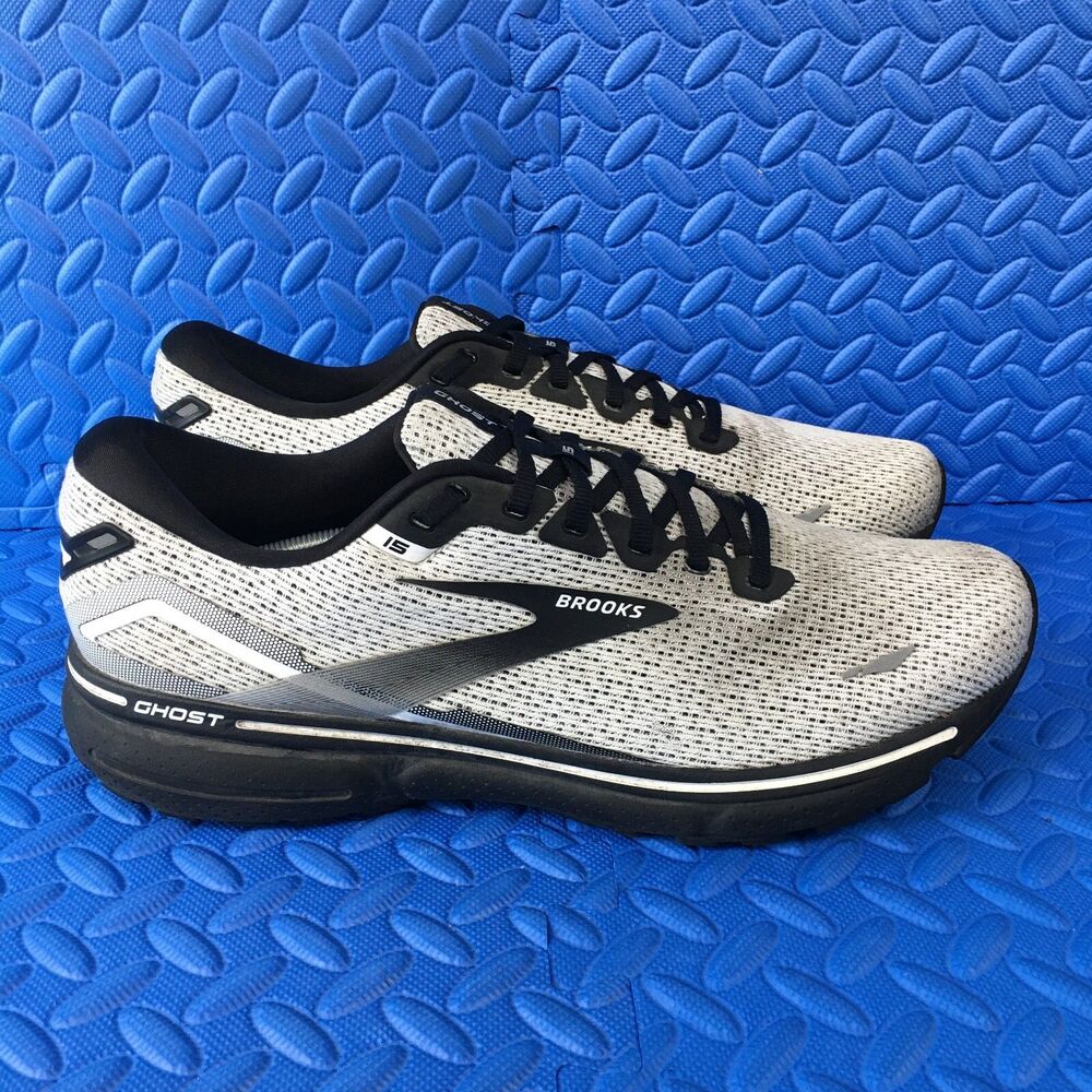 Brooks Ghost 15 Mens Shoes Size 14D White Comfortable Running Sneakers